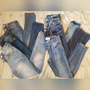 Six pairs of girls size 10 jeans